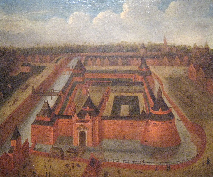 schilderij van 1658 met blik op Vredenburg in Utrecht, door Willem Cornelisz. Swanenburg