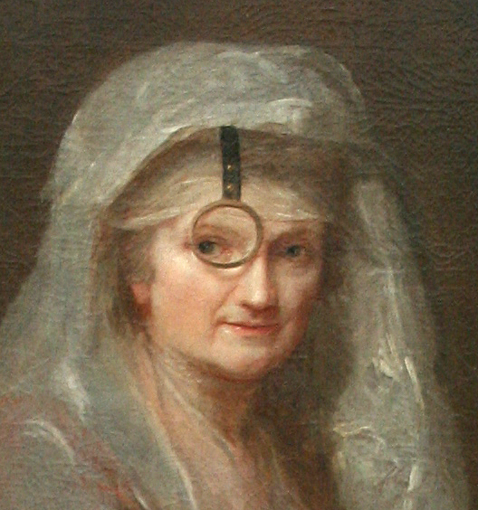 Anna Dorothea Therbusch, zelfportret (detail) van 1776 uit de Gemäldegalerie in Berlijn